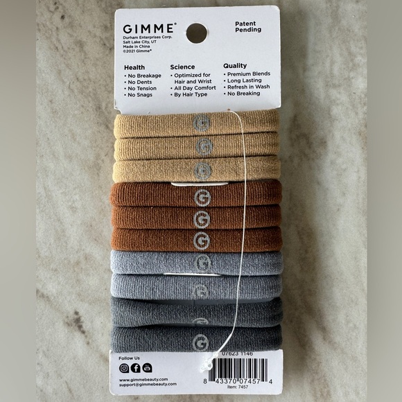2 packs of GIMME Medium Hair Ties Ponytail Ties - 2 packs of 10ct for $15 - Picture 2 of 6